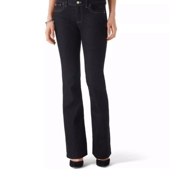 White House Black Market Blanc Bootleg Black Jeans - Picture 1 of 6